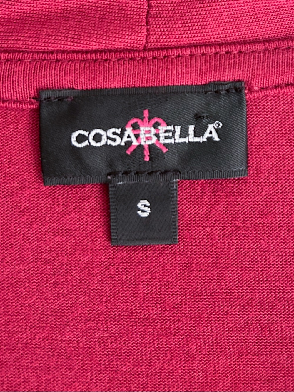 Cosabella Raspberry Red Pima Cotton Modal Wrap Robe Small - Picture 4 of 7